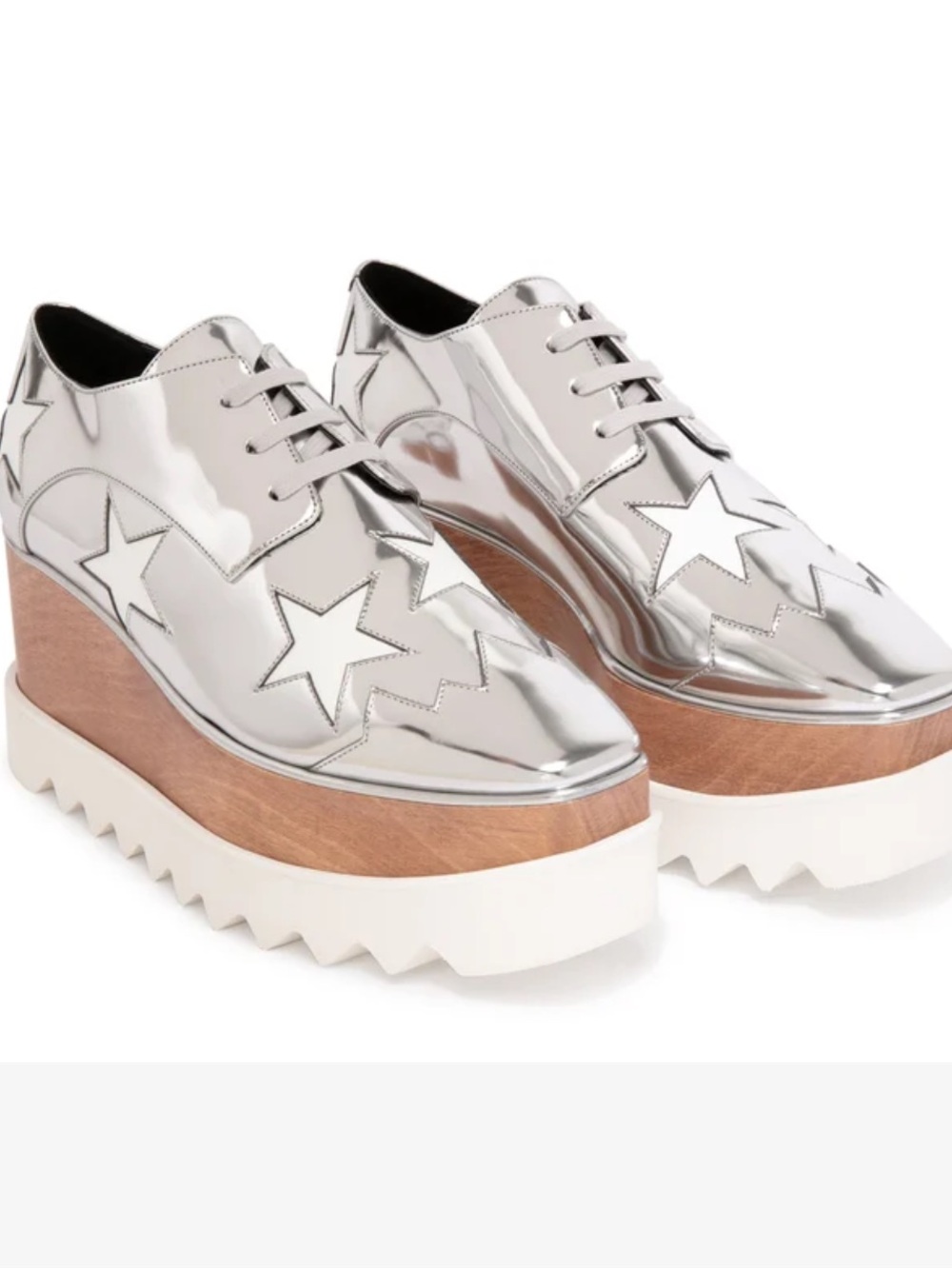 Stella McCartney Elyse Stars Mirror Lace Up Platforms